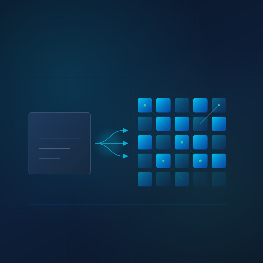 Abstract digital art showing a single whole asset dividing into many transferable blockchain tokens